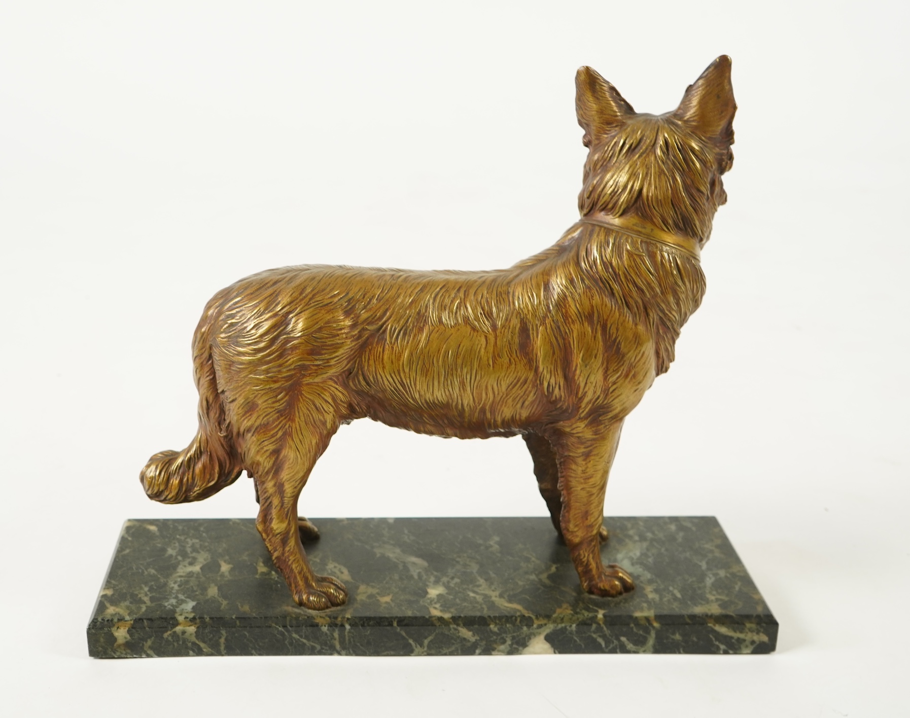 Attributed to Demétre H. Chiparus (Romanian, 1886-1947), a gilded bronze figure of a German Shepherd dog